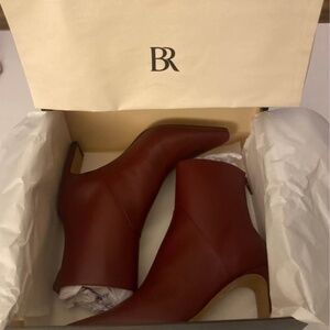 Italian Leather High Heel Ankle Boots Made In Portugal Deep Burgundy Red 7 1/2